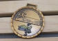 Medalla suave redonda del metal de la raza del boxeo del oro del esmalte 3D con el cuello para los regalos promocionales