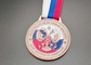 chapado en oro de la medalla de encargo del esmalte de la aleación del cinc 3D con la cinta 900*25 milímetro