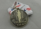 Galjanoplastia de cobre amarillo de la antigüedad de la medalla de la cinta de la impresión de la reunión de deporte del maratón