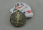 Galjanoplastia de cobre amarillo de la antigüedad de la medalla de la cinta de la impresión de la reunión de deporte del maratón