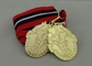 Grueso largo negro blanco rojo del chapado en oro 2.0m m de la pieza estampada en frío del hierro de las medallas de la cinta