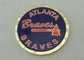 2,5 avance lentamente las monedas personalizadas por el latón selló 4,0 milímetros para Braves