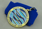 La medalla hawaiana de la cinta 3d del club de la canoa por la aleación del cinc a presión fundición con el chapado en oro
