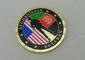 Monedas personalizadas veterano selladas latón de Afganistán con el chapado del embalaje de la caja y en oro
