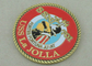 La aleación del cinc de USS La Jolla a presión la moneda personalizada de la fundición, chapado en oro antiguo con el borde de la cuerda