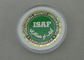 El latón ISFA personalizó al ejército que muere la moneda borde pegado, transparente del diamante de la caja