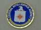 Moneda militar de cobre amarillo de la CIA, esmalte suave y chapado en oro