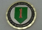 Monedas personalizadas latón suave del esmalte, moneda de la división del Ejército de los EE. UU. de dos de los tonos colores del metal