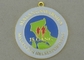 El medio latón de la medalla del esmalte del maratón, muere medalla suave fresca sellada de la insignia del esmalte